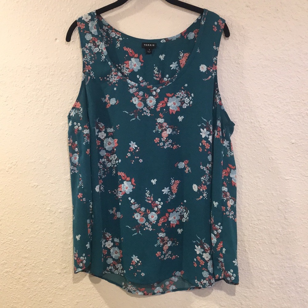 Torrid floral chiffon tank top